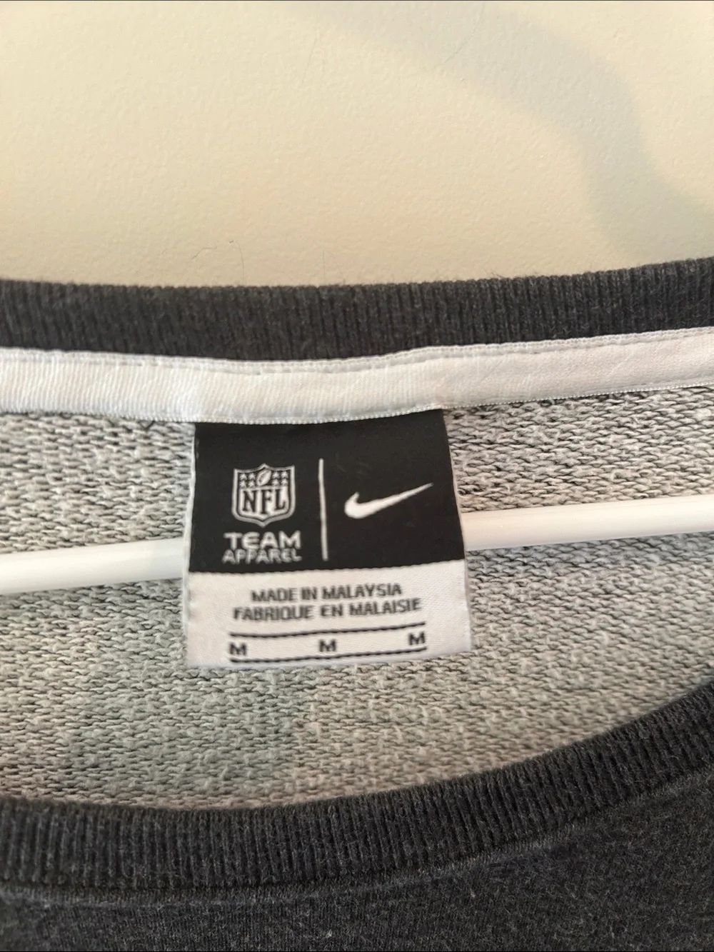 Nike Carolina Panthers Dark Grey w/Blue Logo Crewneck Sweatshirt women’s size M
